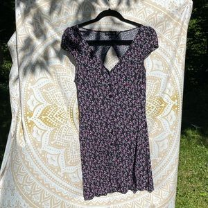 90s Cute Button-Down Floral Mini Dress